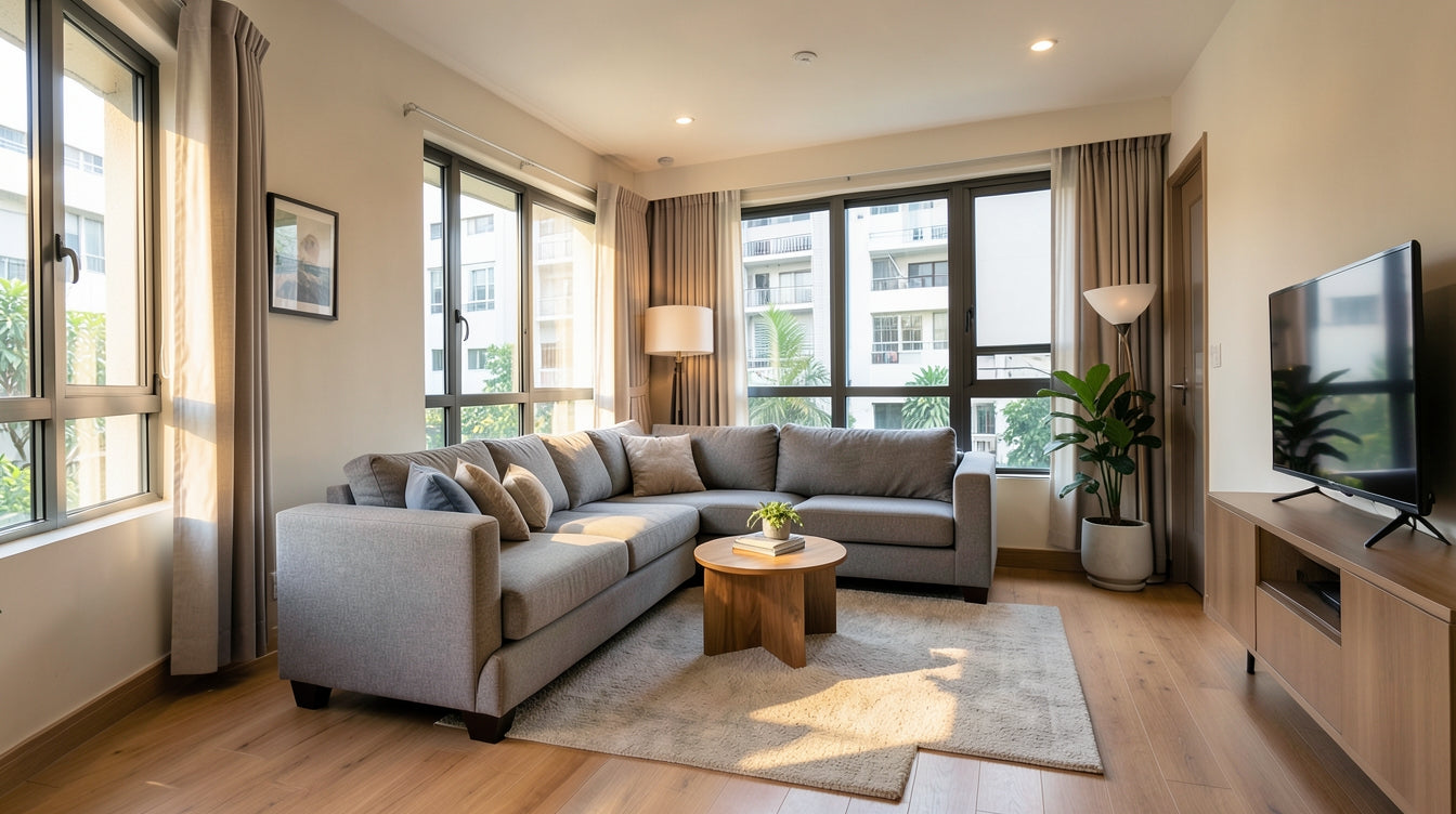 L-Shape vs 3-Seater Sofa for HDB Flats: We Measured So You Don't Have To - Singapore Home Interior